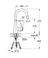GROHE ZEDRA MONOMANDO FREGADERA
